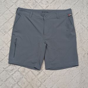 Simms Shorts Mens 38 Gray Storm Skiff Light Performance Stretch Fishing Outdoor